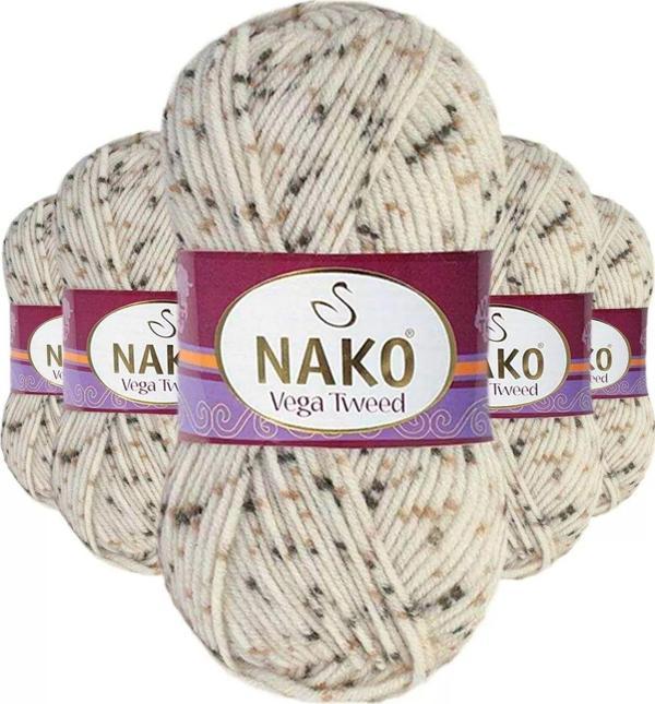 Mbb E-Ticaret 5 Adet Vega Tweed Premium Akrilik El Örgü Ipi Yünü No: 35017 - Image 1