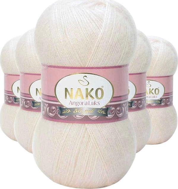 Angora 5 Adet Lüks El Örgü İpi Kemik 11499 - Image 1