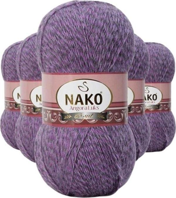 Angora 5 Adet Lüks El Örgü İpi Lila Muline 21360 - Image 1