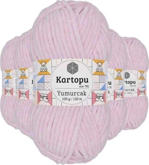 Mbb E-Ticaret 5 Adet Yumurcak Kadife El Örgü İpi Toz Pembe K1562 - Image 1