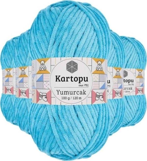 Mbb E-Ticaret 5 Adet Yumurcak Kadife El Örgü İpi Turkuaz K515 - Image 1