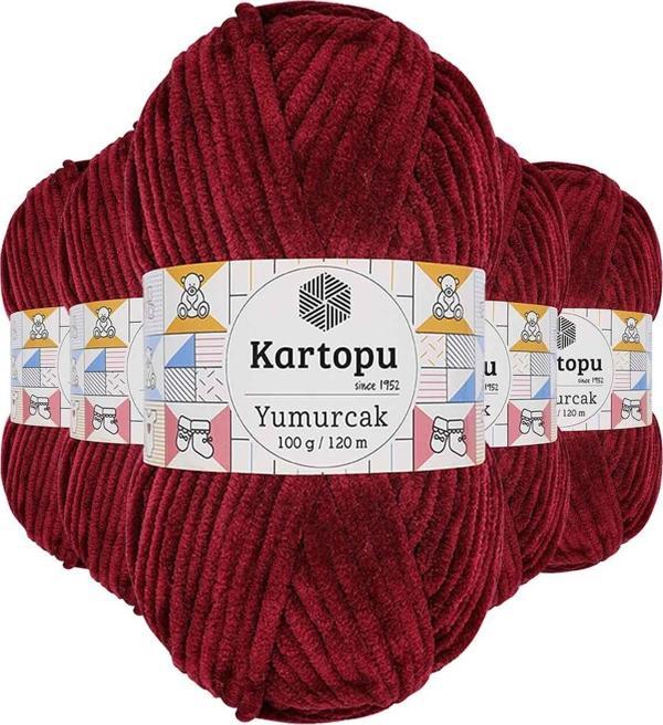Mbb E-Ticaret 5 Adet Yumurcak Kadife El Örgü Ipi Vişne Çürüğü K106 - Image 1