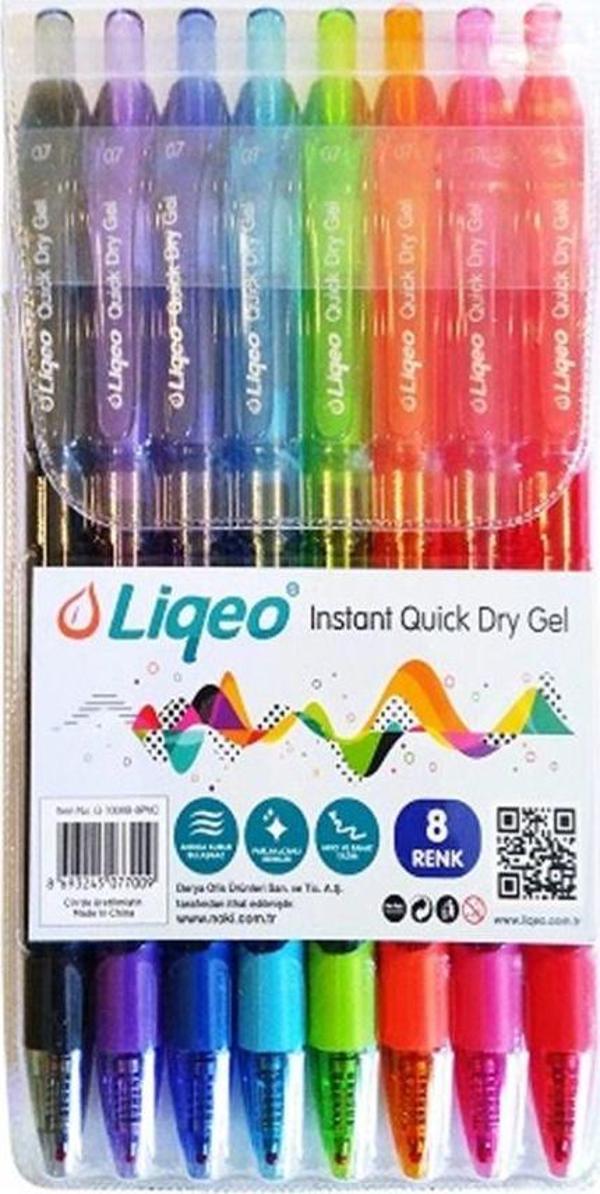 Mbb E-Ticaret Noki Liqeo G-7008B İnstant Dry Gel Kalem 0.7 Mm 8'Li Pvc - Image 1
