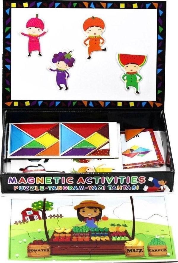 Mbb E-Ticaret Burnis Toy Manyetik Aktiviteler Tangram Puzzle Yazı Tahtası Oyuncak - Image 1