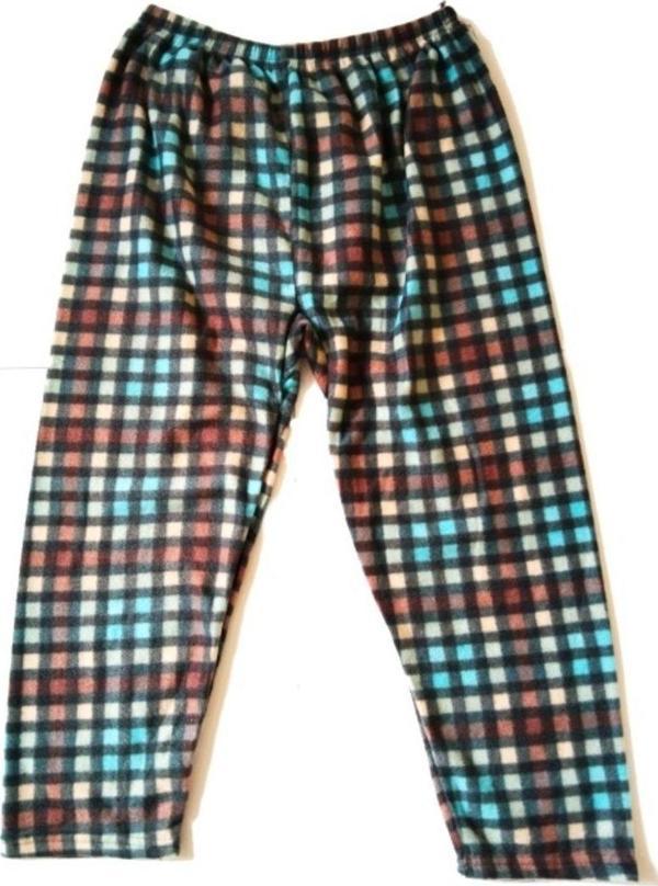 Mbb E-Ticaret Unisex Polar Pijama Altı Termal Özellikli Kare Desenli Büyük Beden Ev Giyim Cepsiz - Image 1
