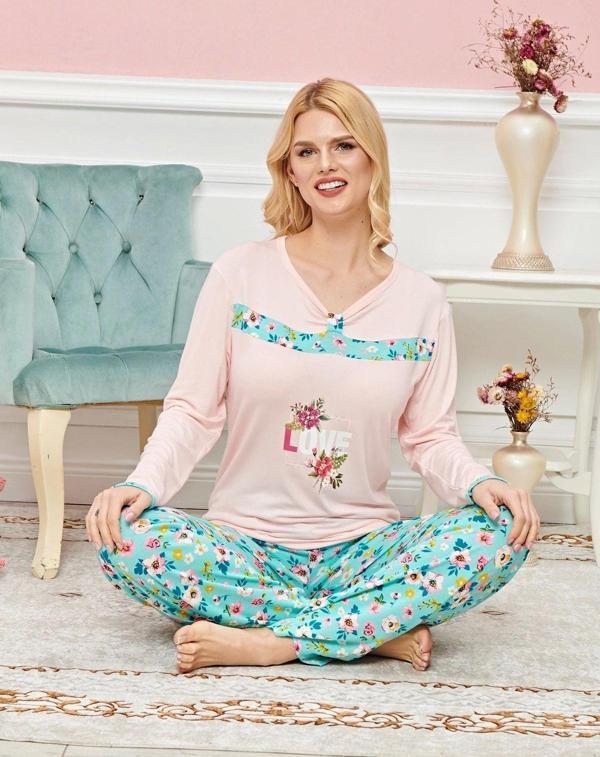 Mbb E-Ticaret Uzun Kollu Pijama Takımı Model No 7593 - Image 1