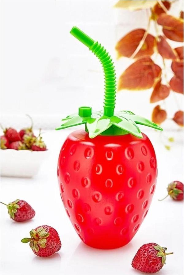 Mbb E-Ticaret Çilek Pipetli Suluk | Çilek Şeklinde Eğlenceli Suluk Royaleks-81152 - Image 1
