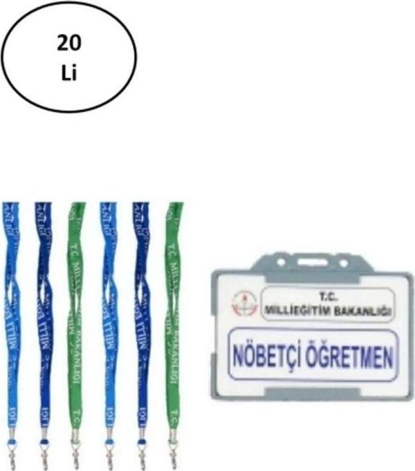 Mbb E-Ticaret Gülpaş Nöbetçi Öğretmen Yaka Kartı İpli 5X8 Cm 20'Li - Image 1