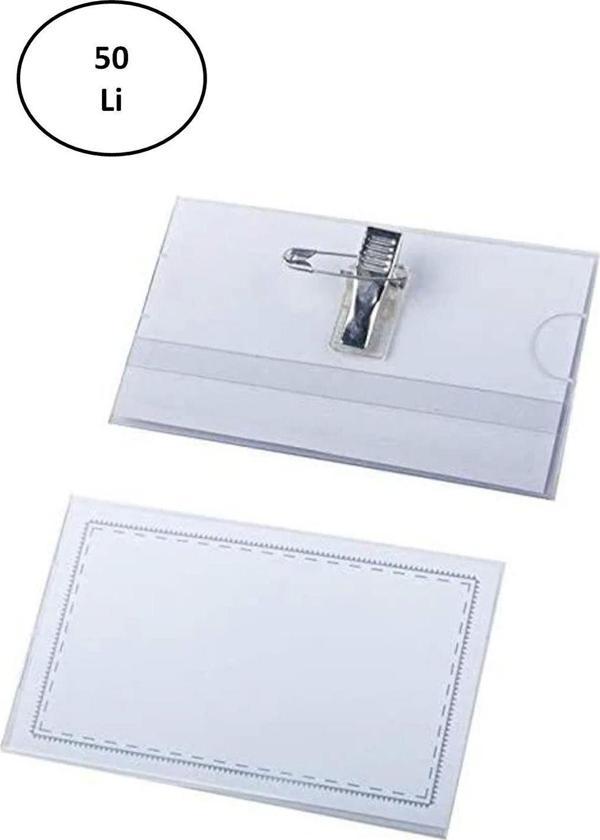 Mbb E-Ticaret İğneli Şeffaf Yaka Kartı 50 Li - Image 1