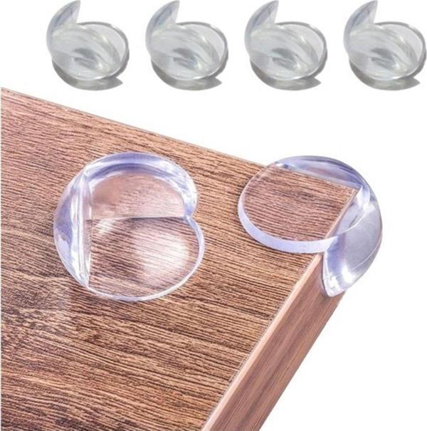 Mbb E-Ticaret Bebek Çocuk Yumuşak Ve Esnek Dairesel Şeffaf Yapışkanlı Güvenlik Köşe Koruyucu (4 Adet) - Image 1