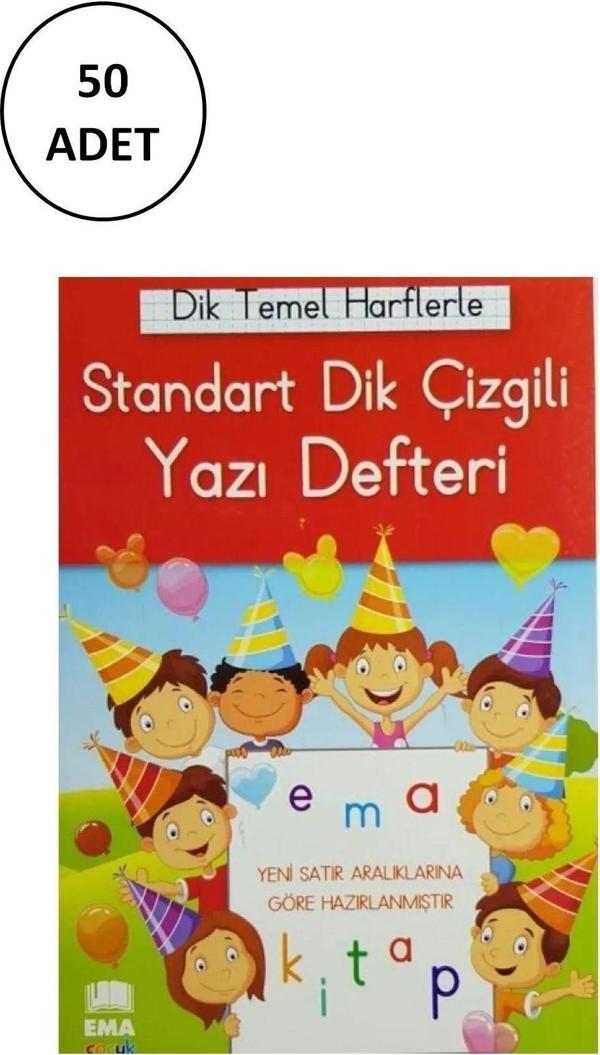 Mbb E-Ticaret Dik Temel Harflerle Standart Renkli Kareli Yazı Defteri 50 Adet - Image 1