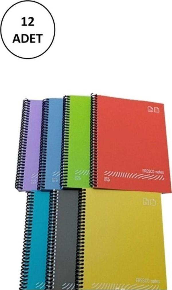 Mbb E-Ticaret Fresco Spiralli Plastik Defter A4 72 Yaprak Kareli Gp.3-4933000-2011 12 Adet - Image 1