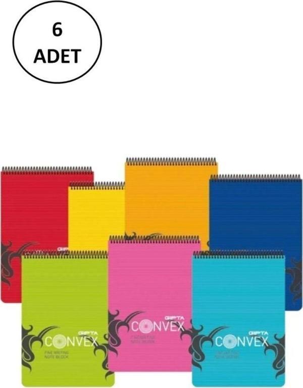 Mbb E-Ticaret Gıpta A5 Bloknot Convex Spiralli Plastik Kapak Kareli 100 Yaprak 6 Adet - Image 1