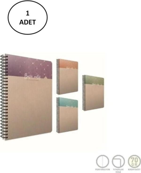 Mbb E-Ticaret Gıpta Basic Notes Spiralli Sert Kapak Not Defteri A5 100 Yaprak Kareli - Image 1