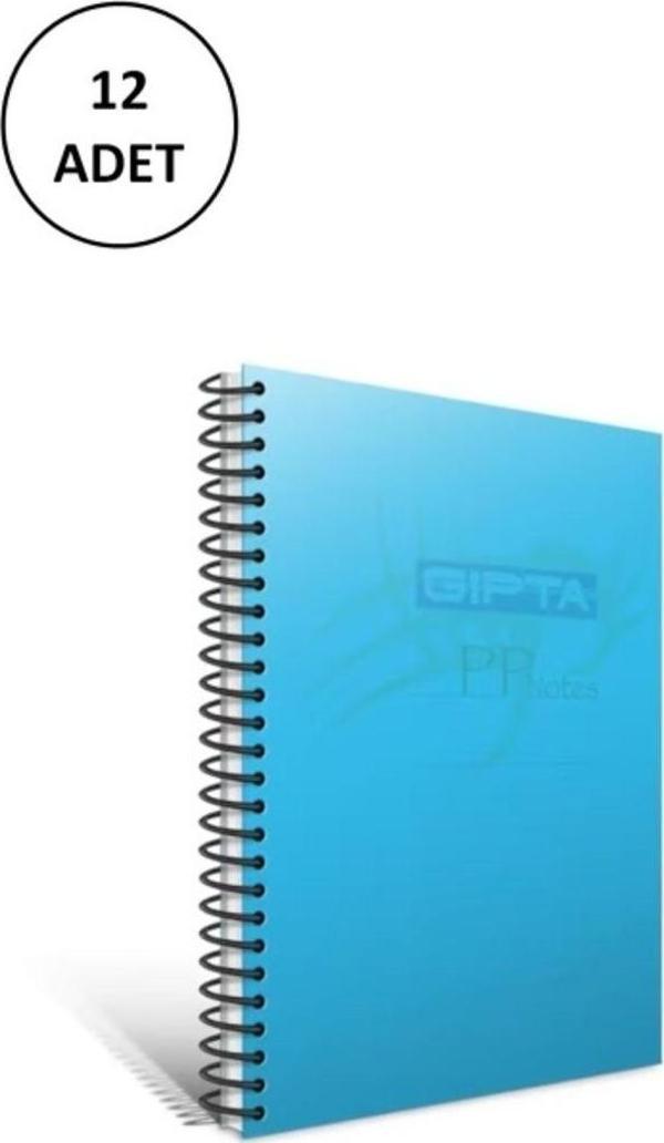 Mbb E-Ticaret Gıpta Eko Pp A4 Spiralli Pp Kapak Defter 60 Yaprak Kareli (12 Li Paket) 4176 - Image 1
