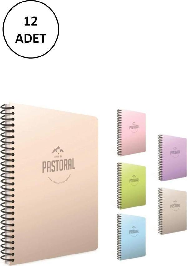 Mbb E-Ticaret Gıpta Pastoral Spiralli Pp Kapak Defter 17X24Cm 72 Yaprak Kareli (12 Adet) - Kdf8673-3952 - Image 1