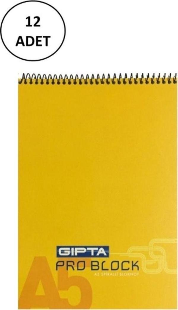 Mbb E-Ticaret Gıpta Pro Block Spiralli Bloknot A5 40 Yaprak Kareli 12 Adet - Image 1