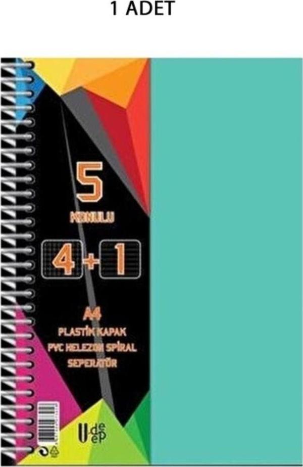 Mbb E-Ticaret Spiralli Pp Kapak 4+1 125 Yaprak Ayraçlı Defter - Image 1
