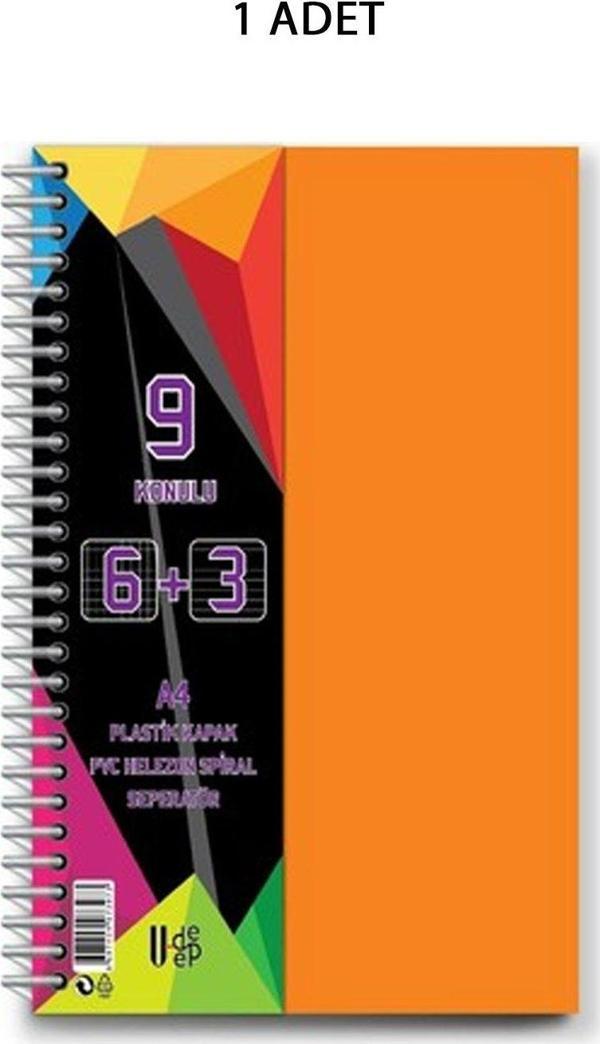 Mbb E-Ticaret Spiralli Pp Kapak 6+3 225 Yaprak 9 Ayraçlı Defter - Image 1