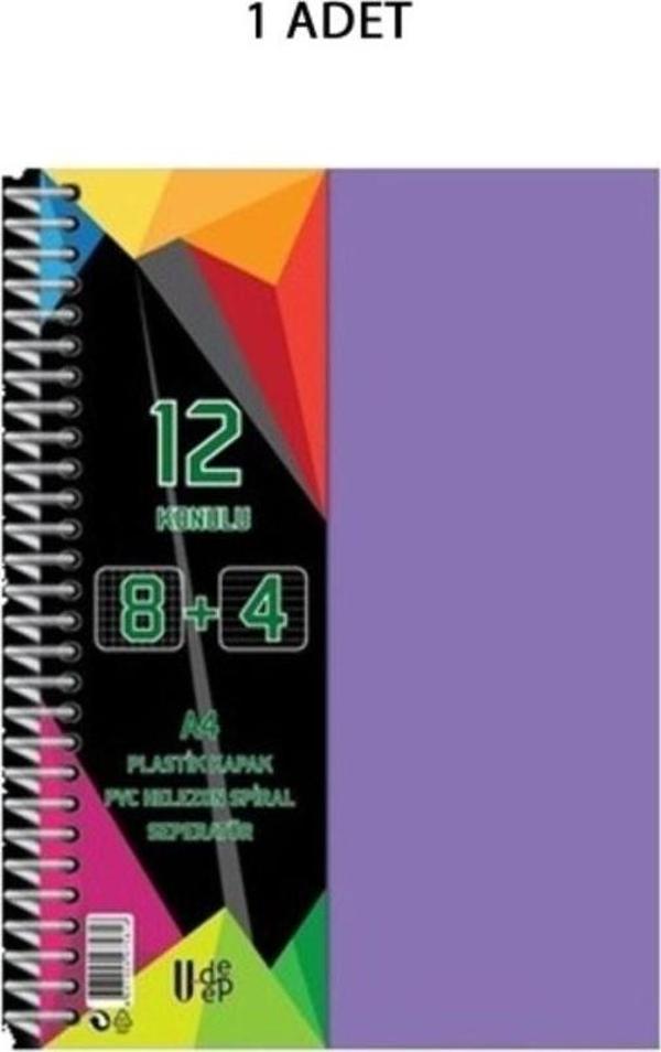 Mbb E-Ticaret Spiralli Pp Kapak 8+4 300 Yaprak 12 Ayraçlı Defter - Image 1