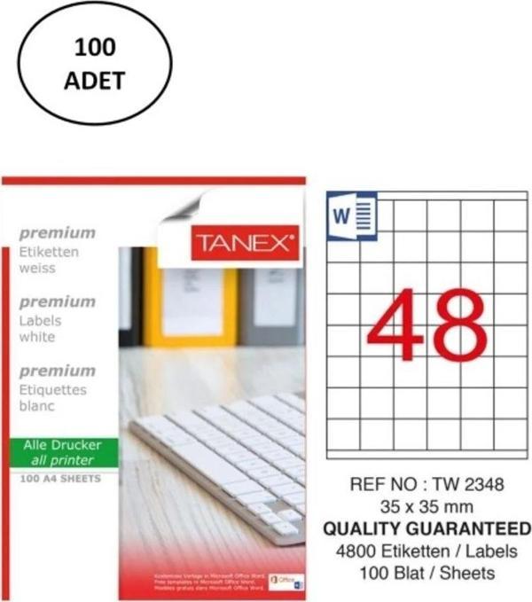 Mbb E-Ticaret Tanex Tw-2348 35X35Mm 100 Adet Lazer Etiketi - Image 1