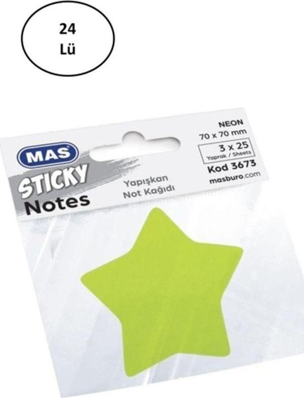 Mbb E-Ticaret Mas 3673 75 Yaprak Yapışkan Not Kağıdı Yıldızlı - Image 1