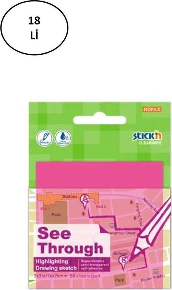 Mbb E-Ticaret Şeffaf Postit 76X76 Yarı Saydam Neon Pembe 50 Yaprak - Image 1
