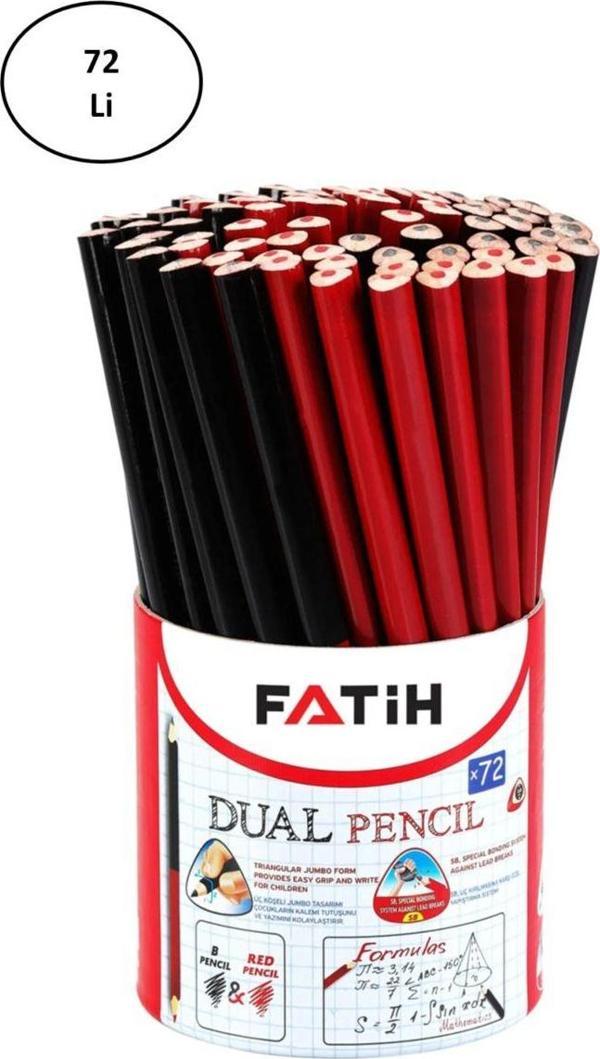  Fatih Jumbo Üçgen Ilk Kalemim Kırmızı Ve Siyah 72Li Kutu - Image 1