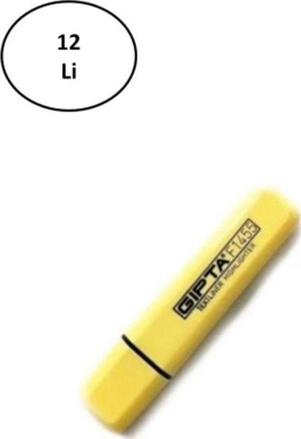 Mbb E-Ticaret Gıpta Fosforlu Markör 5Mm Kesik Uç Pastel Sarı 12'Li - Image 1