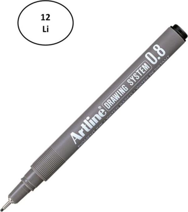 Mbb E-Ticaret Artline 238 Çizim Kalemi 0.8 Mm Siyah 12'Li - Image 1