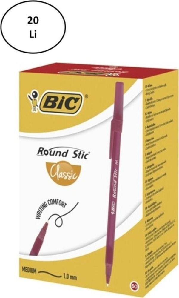 Mbb E-Ticaret Bic Round Stic Tükenmez Kırmızı Kalem 20'Li - Image 1