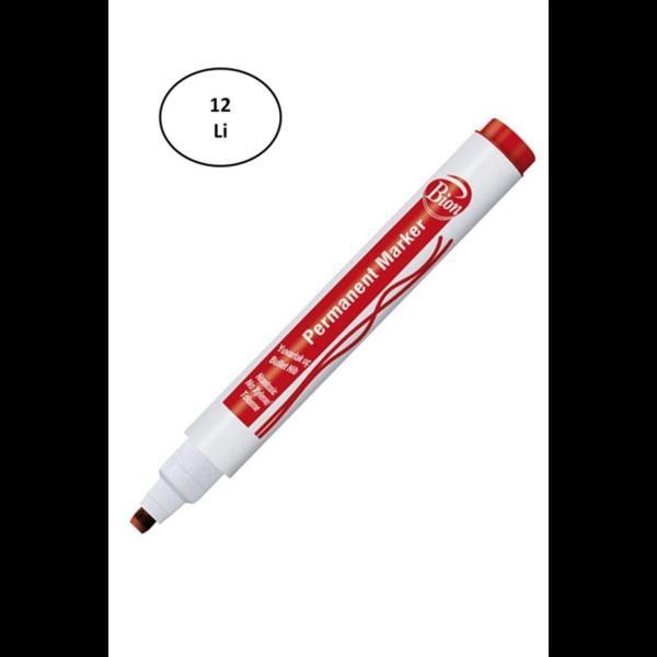 Mbb E-Ticaret Mas 9177 Bion Permanent Marker Kesik Uç Kırmızı 12'Li - Image 1