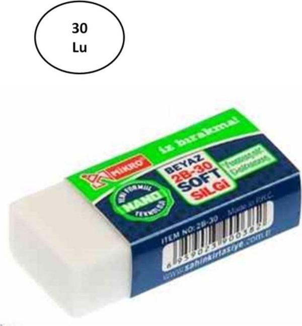 Mbb E-Ticaret Mikro 2B Nano Beyaz Silgi 30'Lu - Image 1