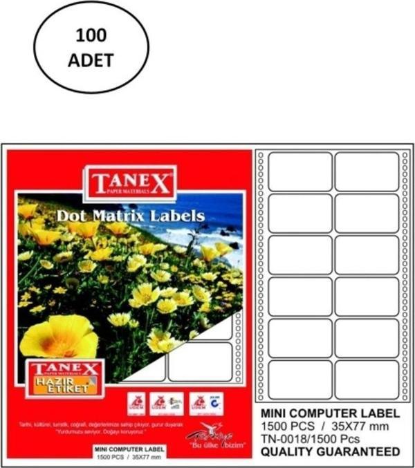 Mbb E-Ticaret Taneks 35X77 Mm Bilgisayar Etiketi 100 Lü - Image 1