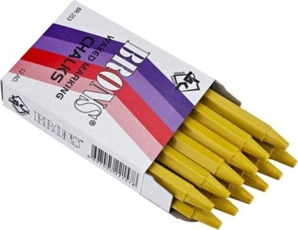 Mbb E-Ticaret Brons Marka Tebeşiri Yağlı Sarı Renk 12 Li - Image 1