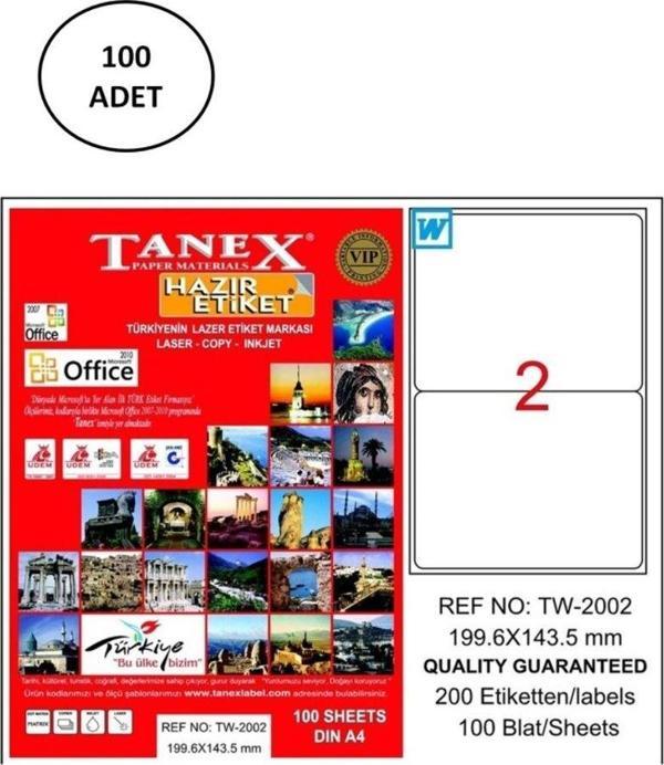 Mbb E-Ticaret Tanex Tw-2002 Lazer Etiket 199X143 Mm 100 Adet - Image 1