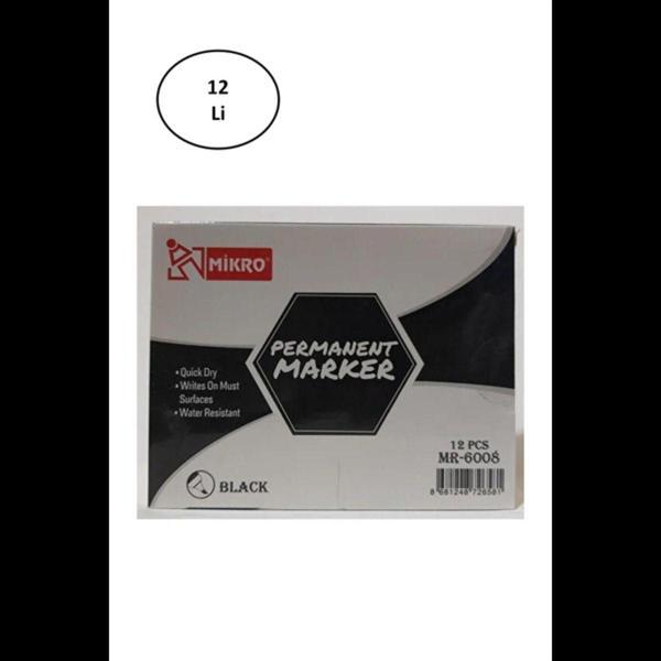 Mbb E-Ticaret Mikro Mr-6008 Permanet Marker Siyah Kalem 12'Li - Image 1