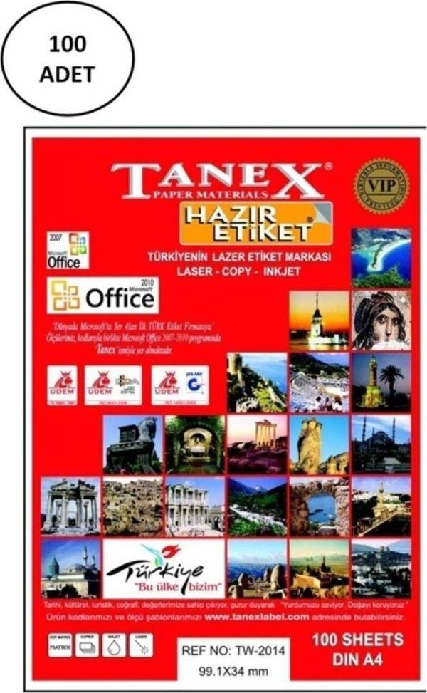 Mbb E-Ticaret Tanex Tw-2016 99,1X34 Mm Lazer Etiket 100 Adet - Image 1