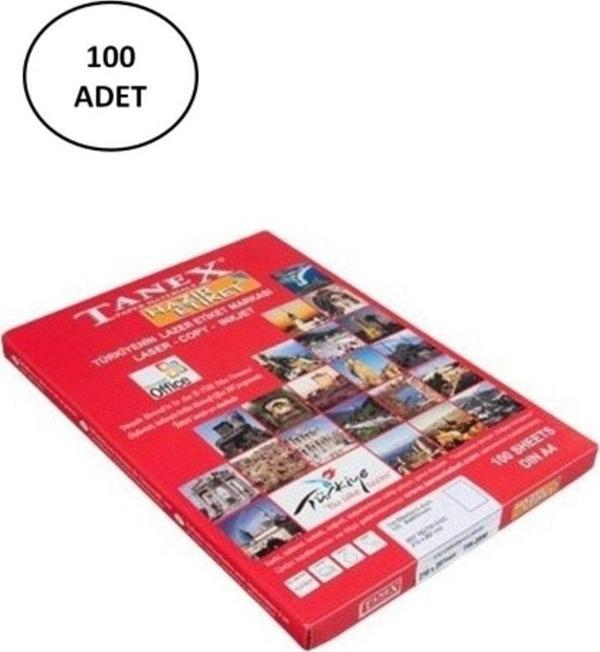 Mbb E-Ticaret Tanex Tw-2100 210X280 Mm 100'Lü Paket Kuşe Laser Etiket - Image 1