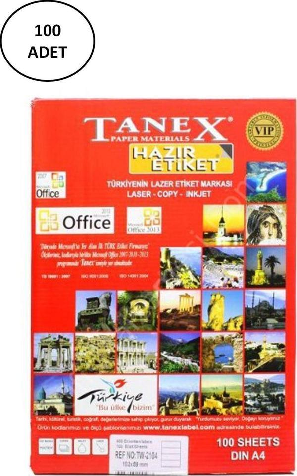 Mbb E-Ticaret Tanex Tw-2104 Lazer Etiket 192X59 Mm 100 Lü - Image 1