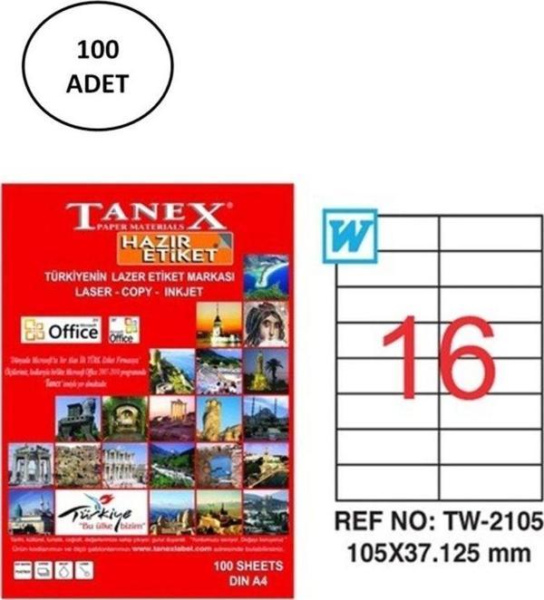 Mbb E-Ticaret Tanex Tw-2105 Lazer Etiket 105X37 Mm 100 Lü - Image 1