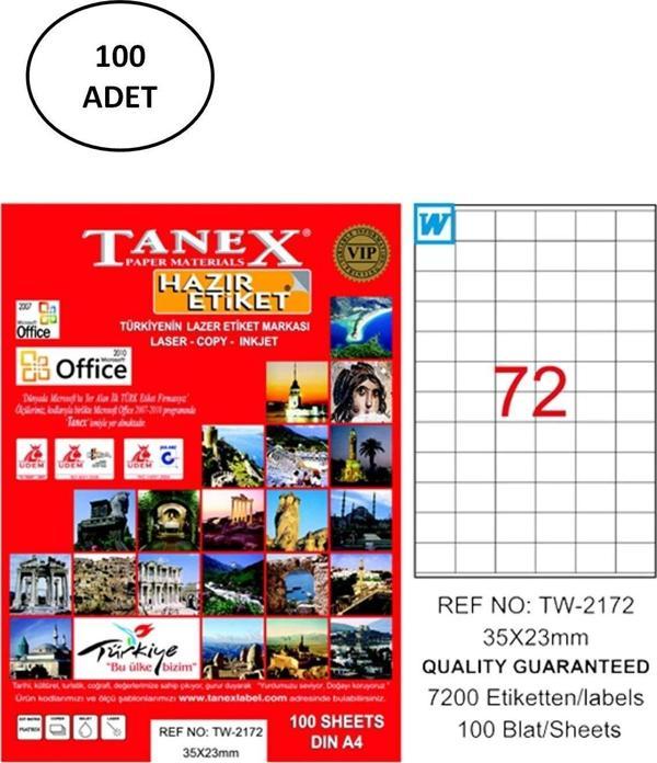 Mbb E-Ticaret Tanex Tw-2172 Lazer Etiket 35X23 Mm 100 Lü - Image 1