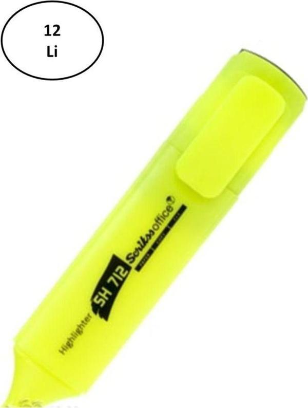 Mbb E-Ticaret Pastel Sarı Fosforlu Kalem Sh712 Scr.T0Sbh4Sh71209A Scrikss 12'Li - Image 1