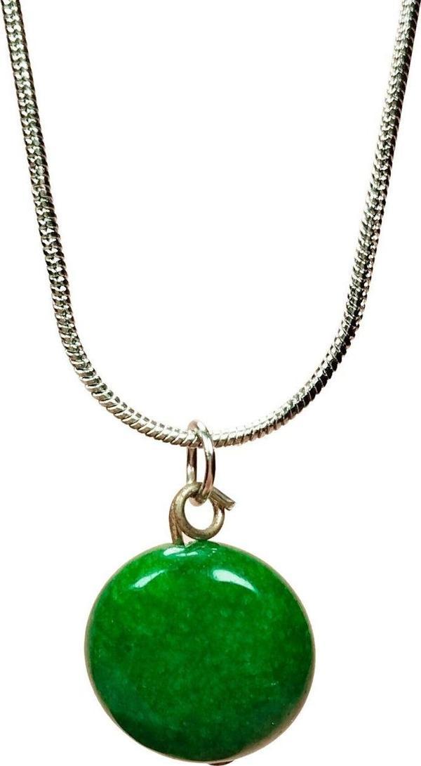 Mbb E-Ticaret Zümrüt Doğal Taşı Zincirli El Yapımı Kolye Uç: 1,5 Cm Zincir: 20 Cm Kutulu - Image 1