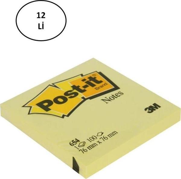 Mbb E-Ticaret 3M 654 Yapışkanlı Not Kağıdı 76 X 76 Mm 100 Yaprak Sarı - Lisinya - Image 1
