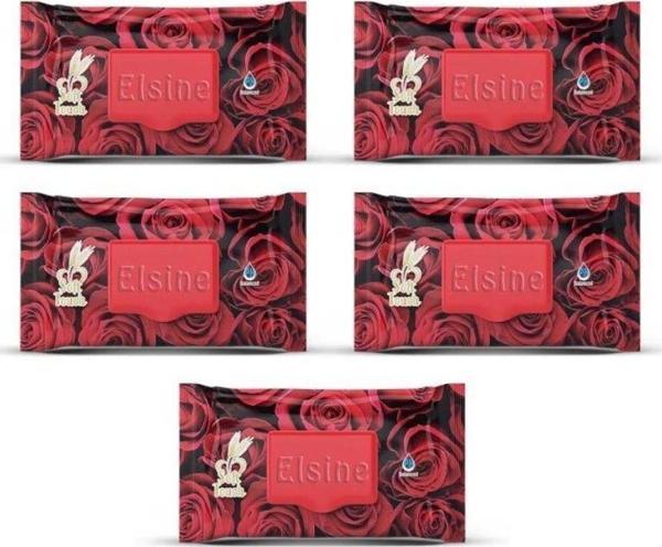 Mbb E-Ticaret 5 Paket Red Rose Islak Havlu Mendil 90 Adet Kapaklı Gül Kokulu - Image 1