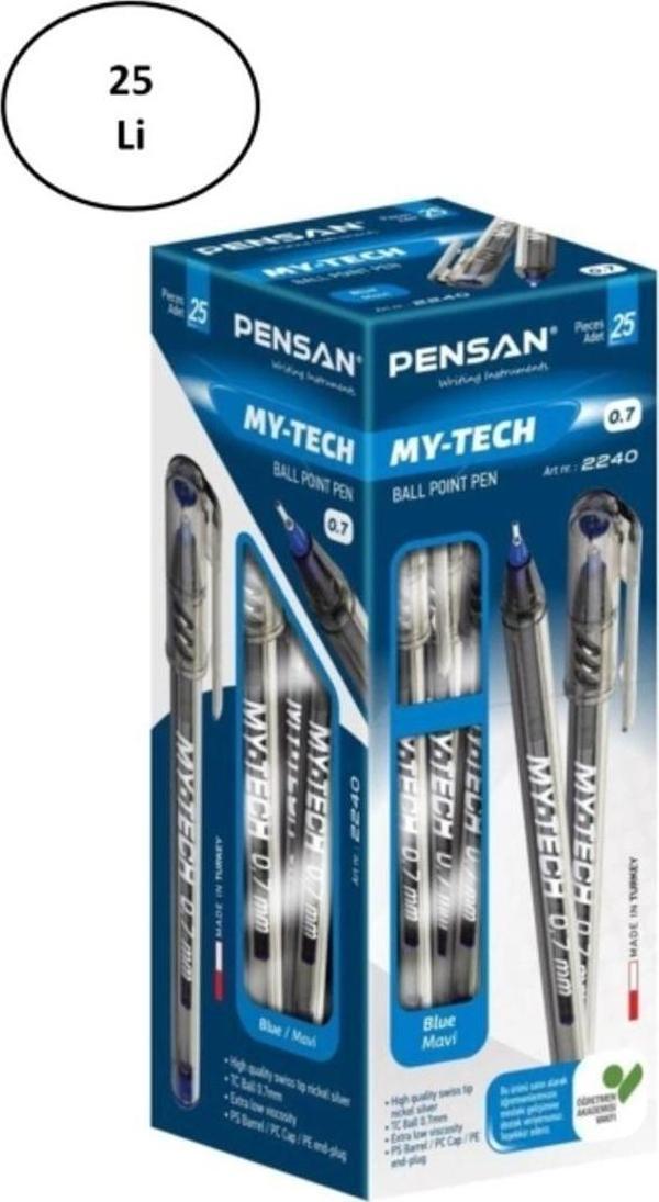 Mbb E-Ticaret Pensan 2240 My-Tech Tükenmez Kalem 0,7 Mm Mavi 25'Li - Image 1