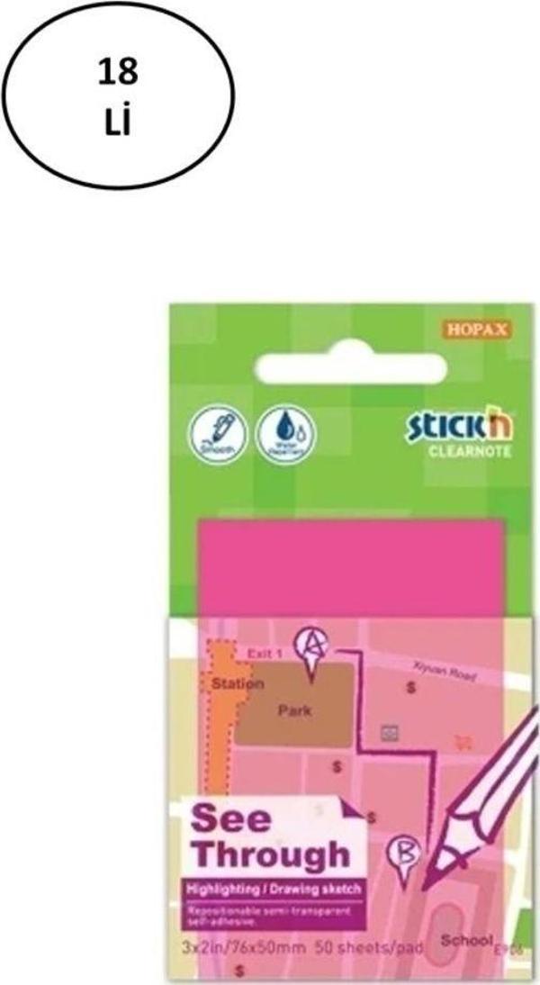 Mbb E-Ticaret Gıpta Şeffaf Postit 76X51 Yarı Saydam Neon Pembe 50 Yaprak - Image 1