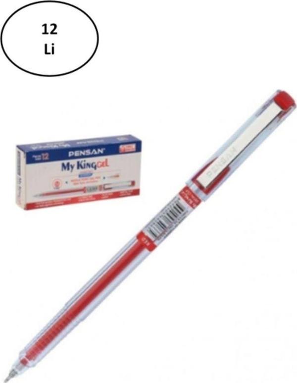 Mbb E-Ticaret Pensan 6405 My-Kıng Jel Metal Klips Kalem Kırmızı 0,5Mm 12'Li - Image 1