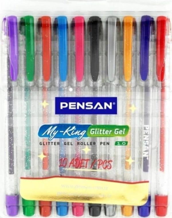 Mbb E-Ticaret Pensan My-Kıng Simli Jel Kalem 10Lu Set - Image 1